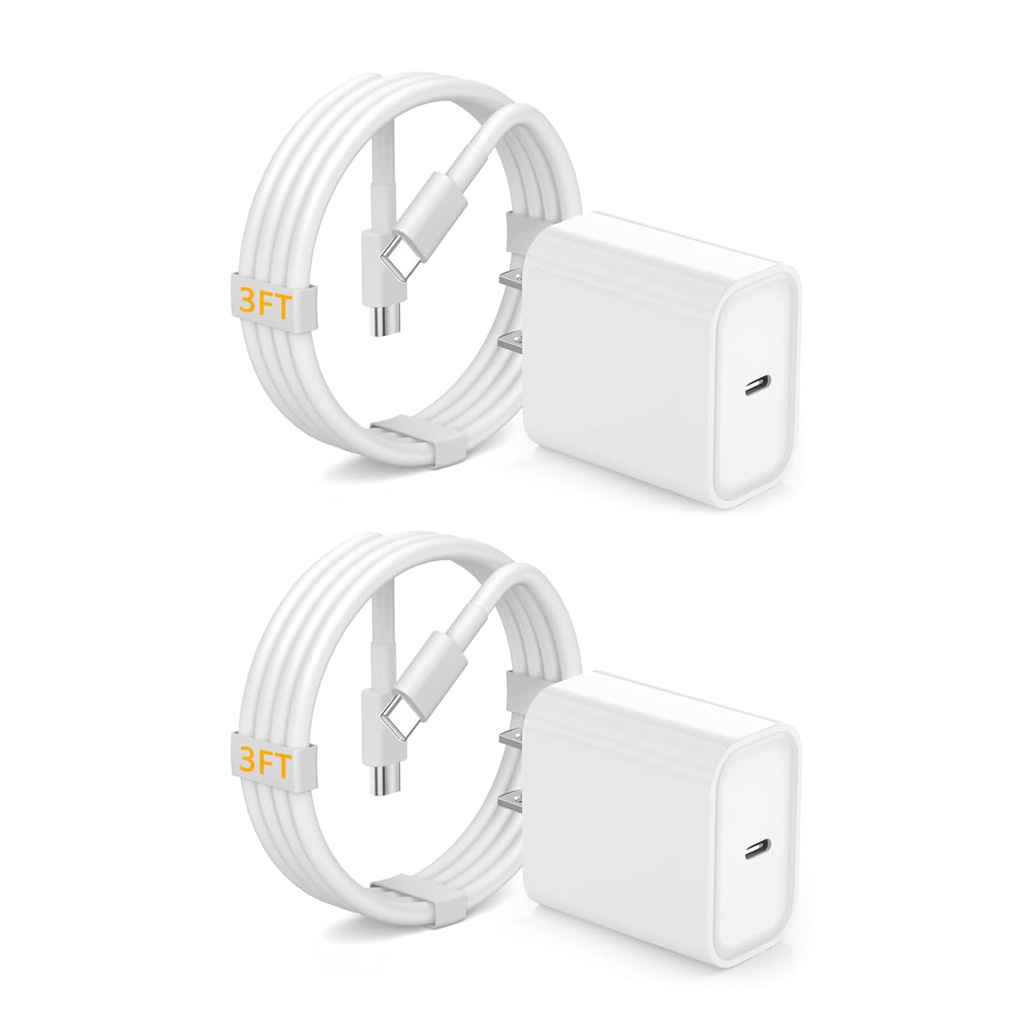 2Pack USB C Fast Charger for iPad Pro 13(M4)/iPad Pro 12.9/11 in 2025-2018,iPad Air 6th(M2)/5th/4 10.9",iPad 11/10/Mini 7/Mini 6th,iPad Charger Fast Charging Wall Chargers Block&USB C to C Cable