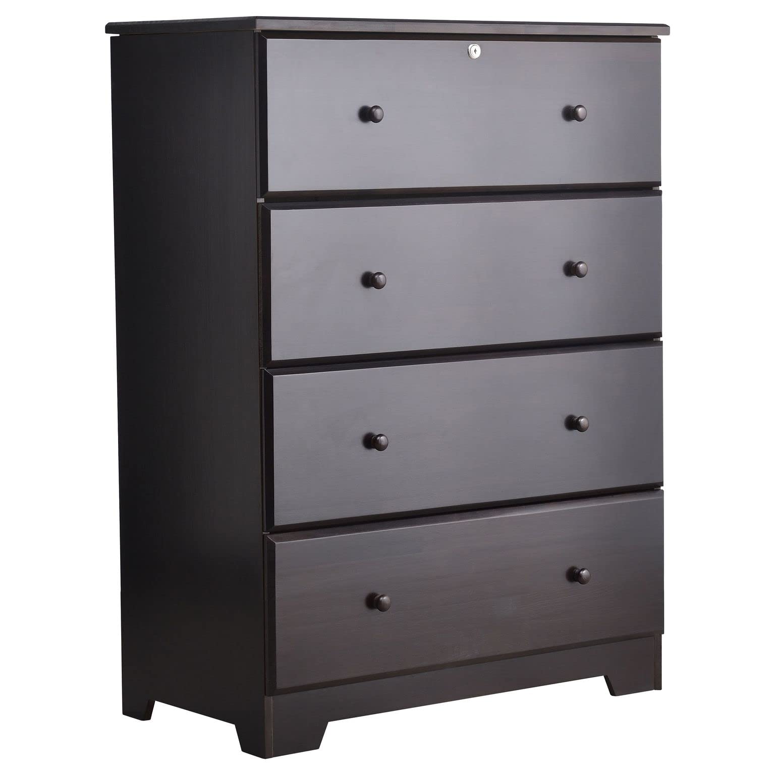 Woodpeckers Furniture And Mattress WPfurniture Isabela Collection Solid Pine Wood 4 Drawer Chest Dresser (Tobacco)