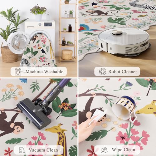 Tapete decorativo de área animal estampado 6x9 ft beige miniatura 4