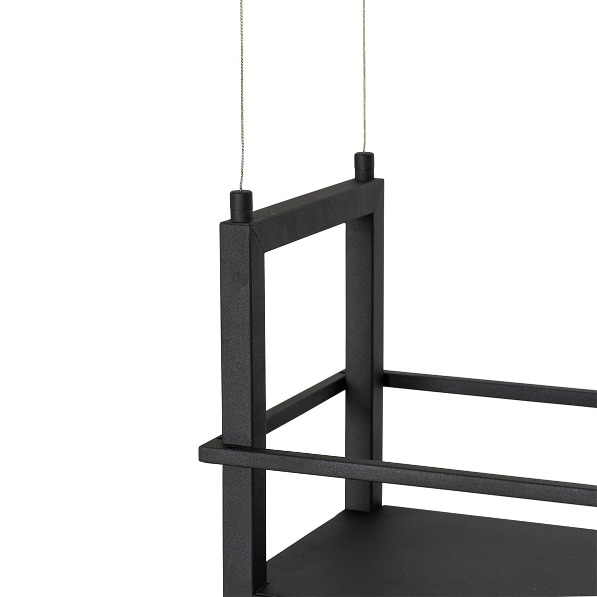 Qazqa led industrial lámpara colgante negro rectangular 102 cm Cage