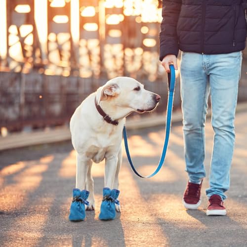UKCOCO Waterproof Dog Boots for Small to Medium Dogs Anti-Slip Outdoor Pet Shoes with Paw Protection Lightweight All-Season Blue Booties Set of 4 - Image 4
