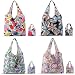 MOOKLIN ROAM 4 Pezzi Pieghevole Tote Bag Riutilizzabili, Borsa da spiaggia Grande Borsa Shopping, Borsa per la Spesa Pieghevole per Verdure e Giocattoli, Manico Lungo, Resistenti e Lavabili