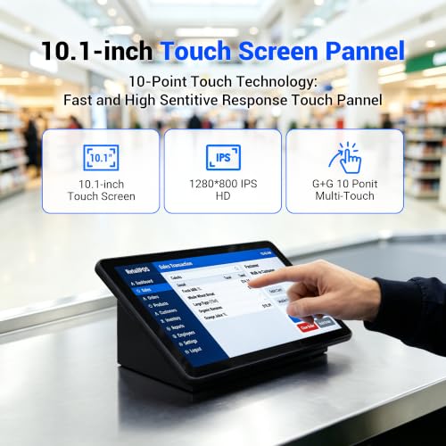 Image of Fanless All-in-One Touchscreen Mini Computer RK3399, Industrial Mini PC 10.1 Inch Rugged Android 12, 4GB RAM, 64GB ROM, 1280 * 800 IPS