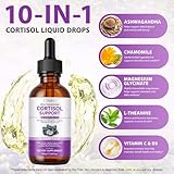Cortisol Supplements for Women and Men with Magnesium, Ashwagandha, L-Theanine, 10 in 1 Cortisol Detox Manager Reducer, Hormone Balance Liquid Drops - Mood, Focus, Sleep - Blueberry Flavor(2.02 fl.oz) - Image 3