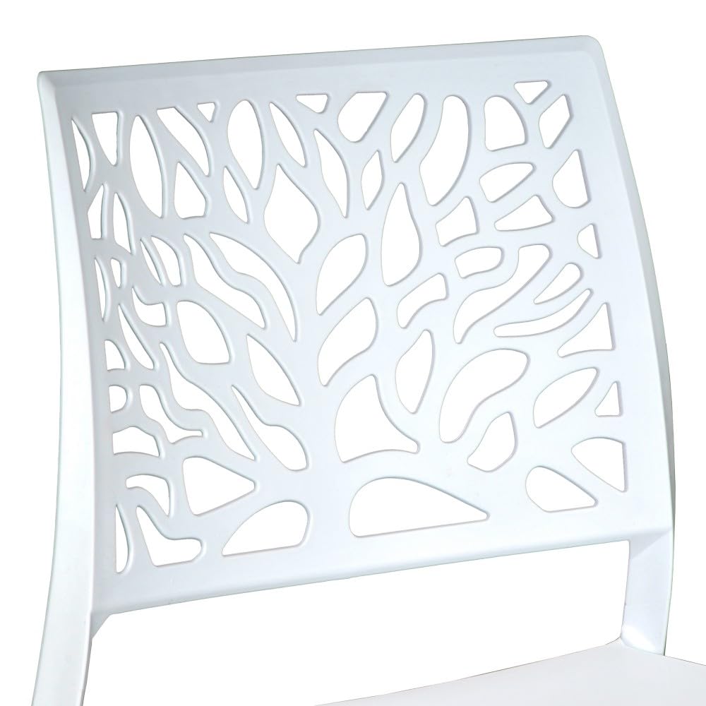 WEBER INDUSTRIES Lot de 4 chaises empilables Clara pour intérieur et extérieur/Blanc
