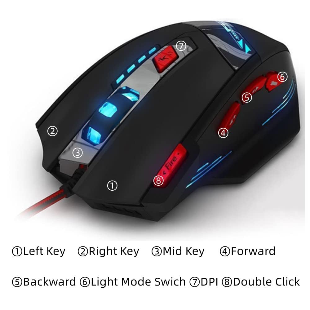 Amazon.com: zelotes Gaming Mouse,9200DPI USB Wired Ergonomic