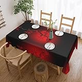 Tamaño del mantel rectangular: nuestro mantel estampado de flor de cerezo rojo mide 137 x 183 cm y es adecuado para mesas de comedor rectangulares con capacidad para 4 a 6 personas.