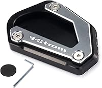 Vista 8 de Para V-Strom 650 650XT DL650 2004-2022 Extensión de aluminio CNC de motocicleta para soporte lateral almohadilla placa de soporte vstrom 650 xt