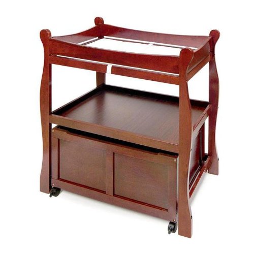 Changing Table with Lower Storage Cart in Cherry Baby