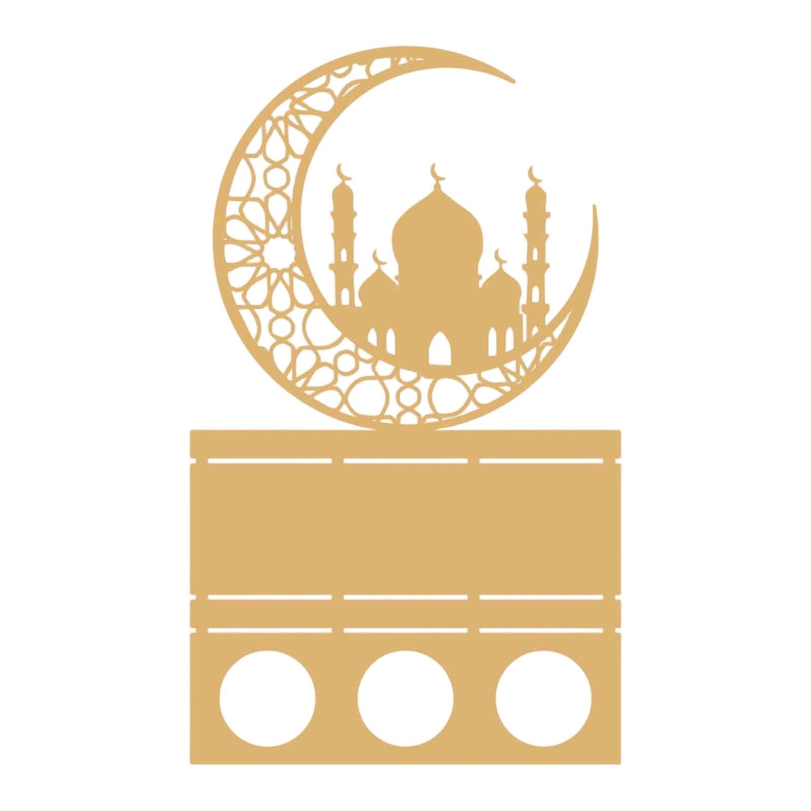 Cravoflow Gold Metal Tealight Candle Holder 2-Pack Ramadan Decorative Candle Stand Centerpiece For Living Room Holiday Housewarming Gift