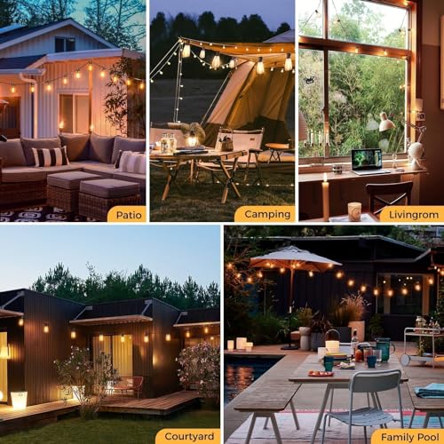 litogo 120FT LED Outdoor String Lights with Dimmer, Waterproof Patio Lights with ST38 Vintage Edison Bulbs, Warm White Outside Hanging Light with Timer for Yard Gazebo Party by litogo - Image 6