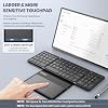 GEODMAER Foldable Bluetooth Keyboard, Portable Full Size Folding Keyboard with Large Touchpad, Numeric Keypad, PU Leather, Wireless TravelKeyboard for Windows Android Mac(Sync up to 3 Devices)