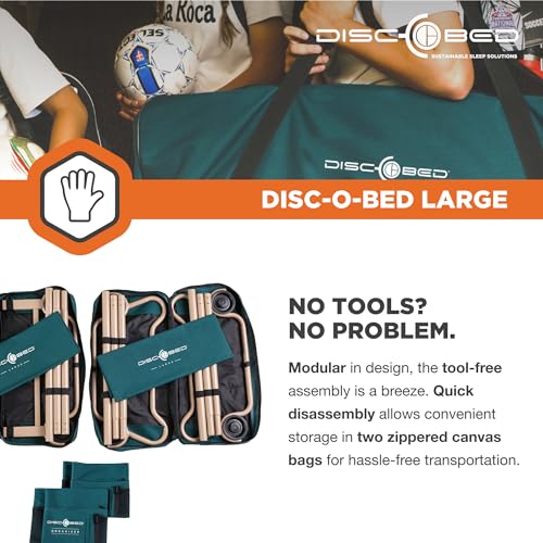 Disc-O-Bed Large, with 2 Side Organizers, Green