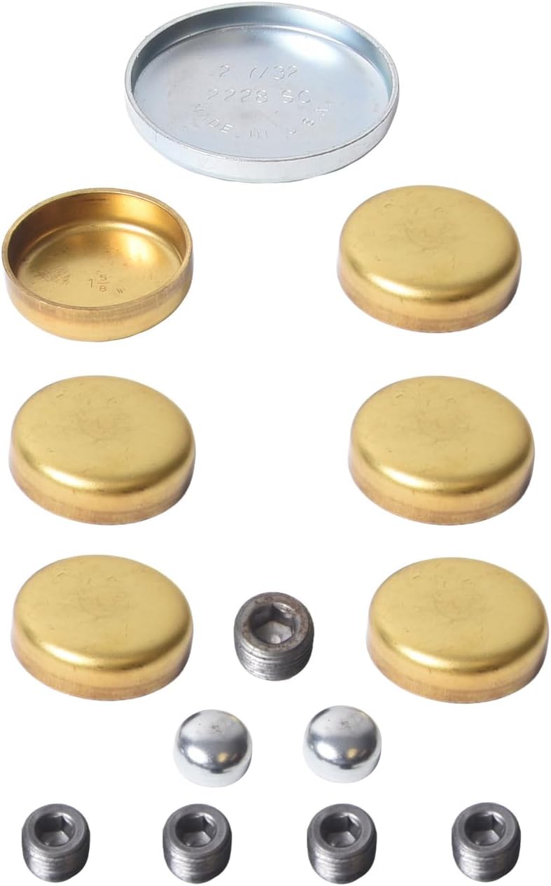 LowPricedAutoParts Brass Freeze Plug Kit (Expansion/Core Plugs) - Fits Chevrolet GMC Hummer AM General 6.2L 6.5L Diesel V8 Engines 1982-2004