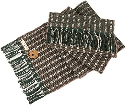 table runner burlap cotton jute| farmhouse style with boho tassels| natural handloom| woven rustic runner| county wedding party table decor |dining table hotels, 14X72 (Beige brown dots))