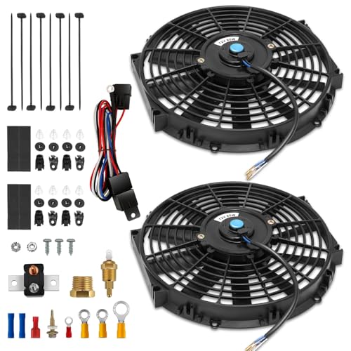 Auto Dynasty Electric Radiator Fan, Dual Universal 12 Inch