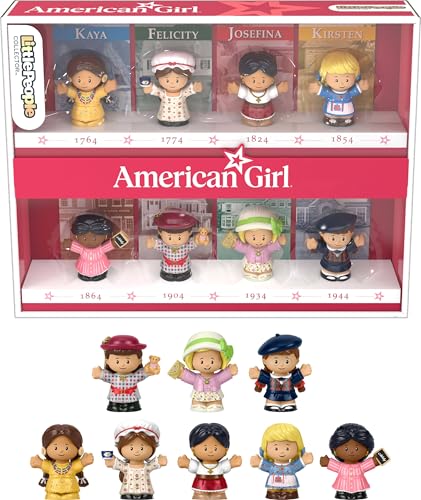 Little People Collector American Girl 40th Anniversary Special Edition Figure Set for Fans, 8 Characters in a Display Package (Amazon Exclusive)