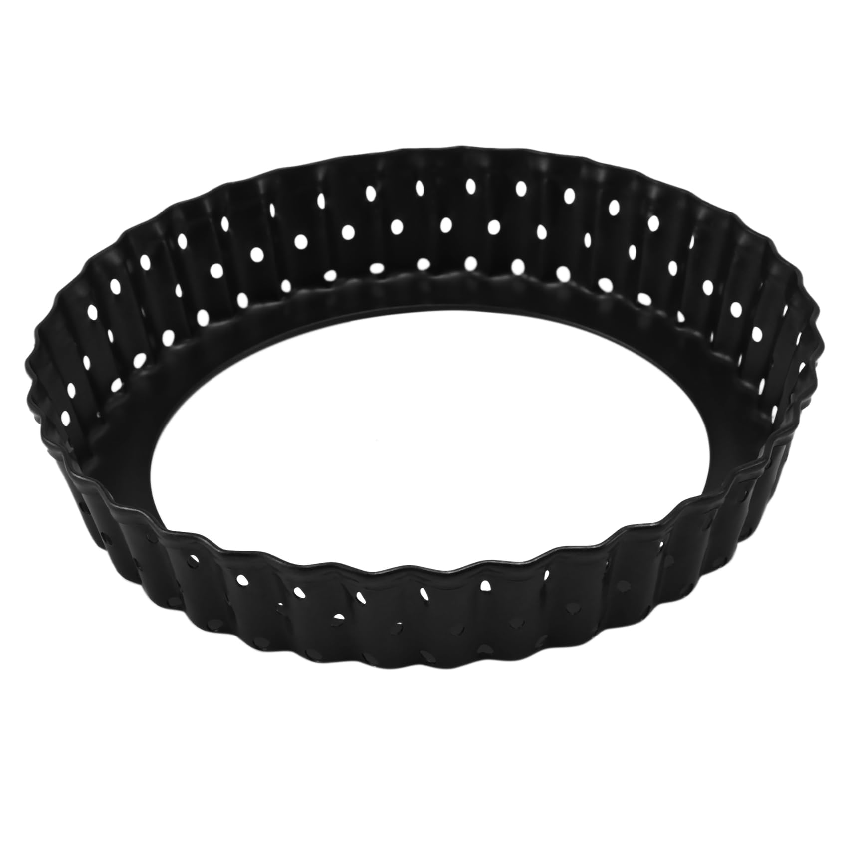 Lot de 8 poêles à tarte à quiche - 5 moules ronds perforés - Anti-adhésif - Avec trous pour gâteaux, tartes, quiches