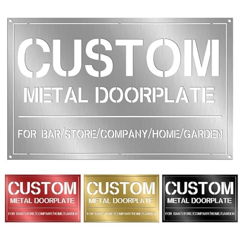 WERWAES - Targa Con Nome Inciso Personalizzato, Targhetta di Nome Della Porta, Aspetto Metallico, Personalizzato Con Testo, Adatto per case, camere da letto, giardini, aziende, negozi, hotel