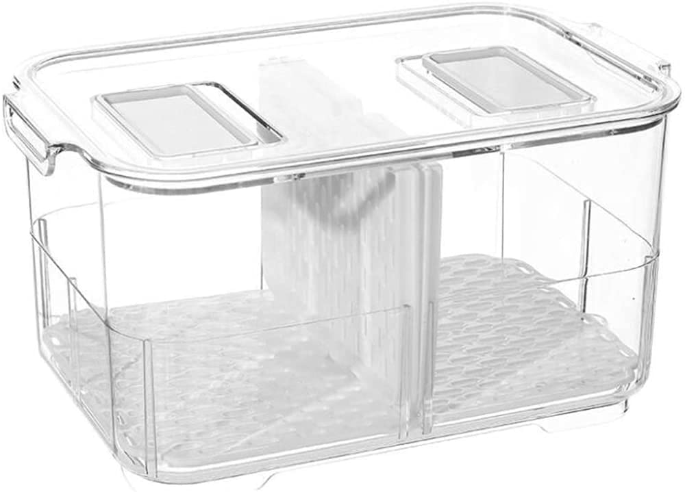 Contenedores de almacenamiento de frutas y verduras frescas, contenedor de almacenamiento para refrigerador, contenedor de ensalada, organizadores de refrigerador-L