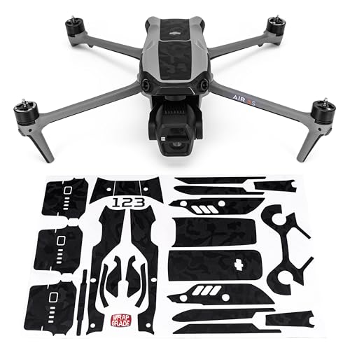 WRAPGRADE �X�L���V�[�� DJI Air 3S�ɑΉ� �A�N�Z���g�J���[ �X�e�b�J�[ (�u���b�N�o���s�[�J��)