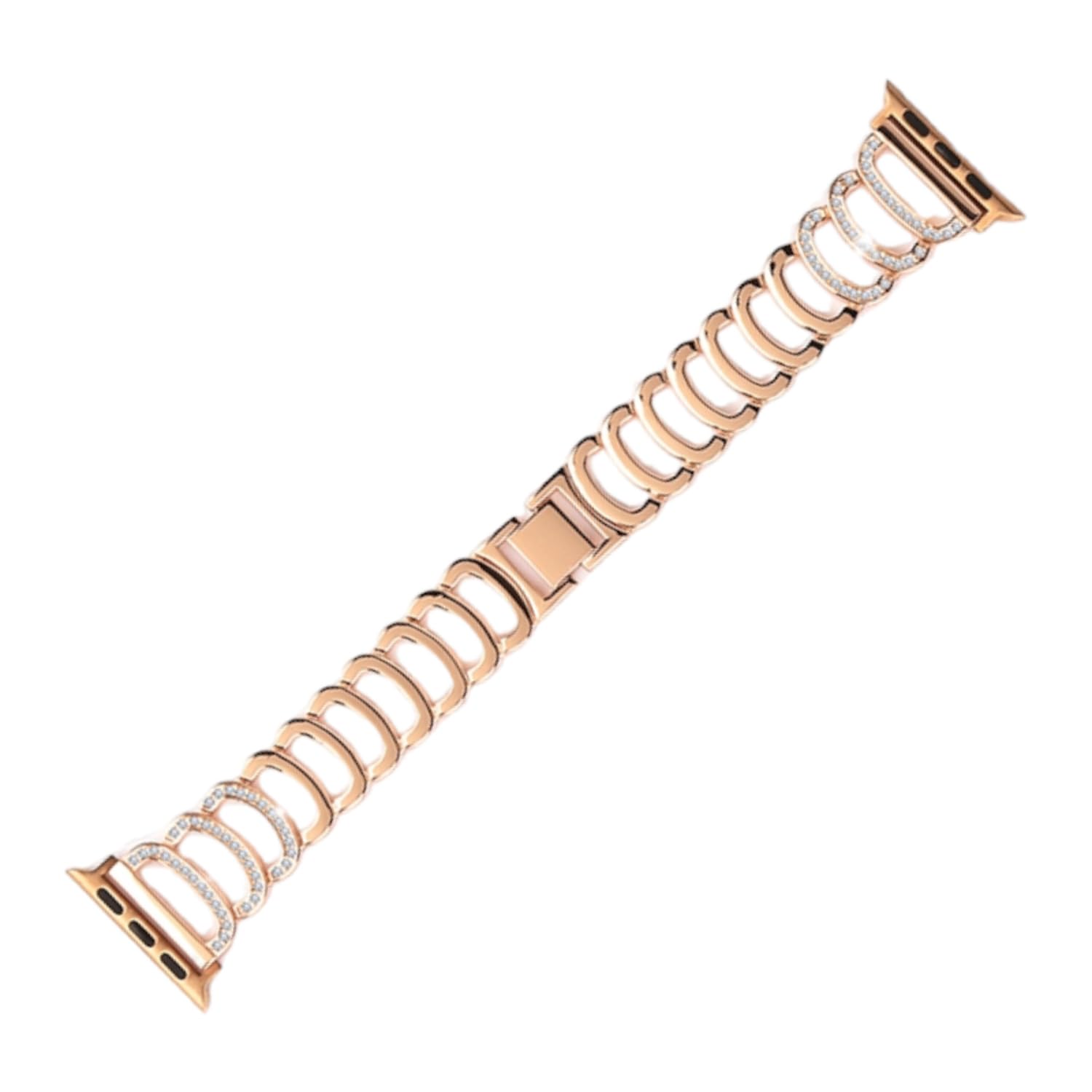 T TECLUSIVE Ultra Luxury Diamond Shinning Glitter Metal Strap Band Compatible for iWatch Series Ultra / 10 / - 8/7 / 6 / SE / 5/4 / 3 | Fancy Chain Strap for iWatch (49mm/45mm/44mm/42mm, Rose Gold)-picture-26