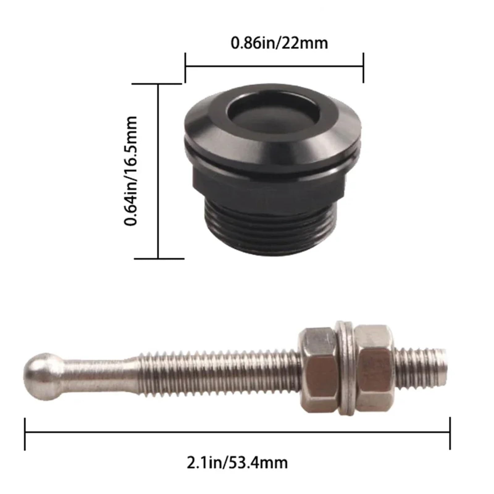 Zawleczki do kaptura z szybkim zatrzaskiem 4-częściowy zestaw aluminiowych zatrzasków do kaptura o średnicy 22 mm, czarny zamek z przyciskiem, model HL-1001
