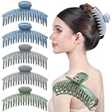 RC ROCHE ORNAMENT 6 Pcs Womens Wide Claw Strong Hold Interlocking Teeth Nonslip Styling Fashion Beauty Accessory Classic Clamp Jaw Clip, Large Whispers of Earth Collection