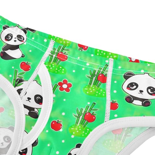 CHIFIGNO Boys Underwear Cute Cartoon Pandas Green Toddler Boys Briefs Printed Cotton Brief Underwear4