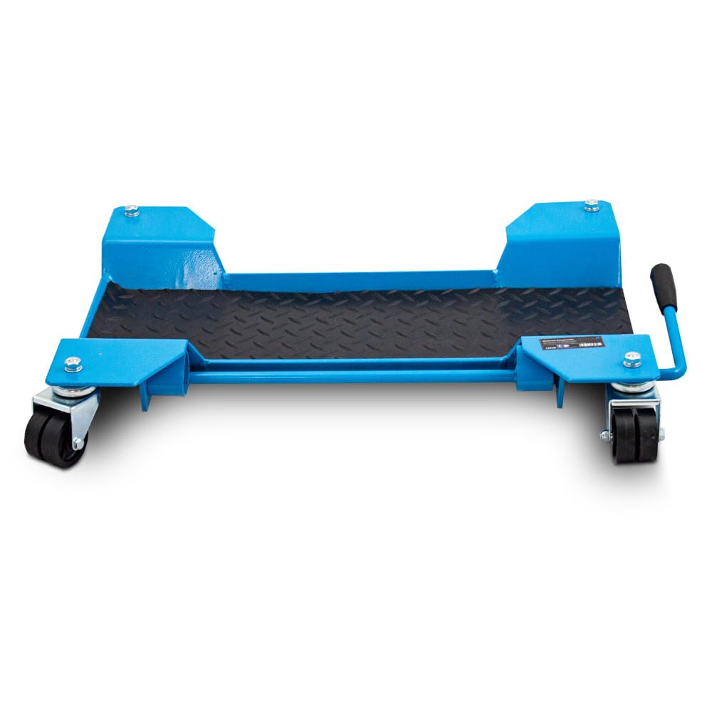 Bituxx Motorrad Rangierhilfe Rangierschiene Rangierplatte Parkhilfe Motorradständer für Zentralständer 60x42x9cm bis 250kg mit 360° Rollen und Rangierbremse