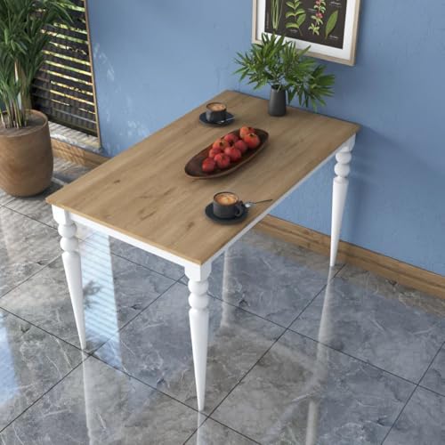 HC Home Canvas ClassicElegance Dining Table White and Walnut