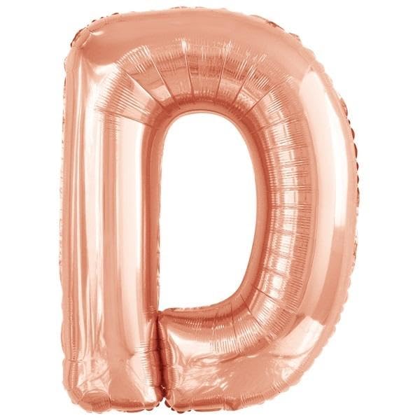 Amscan 9911466 9911466 - Pallone in foil con lettera D SuperShape, colore: Oro rosa