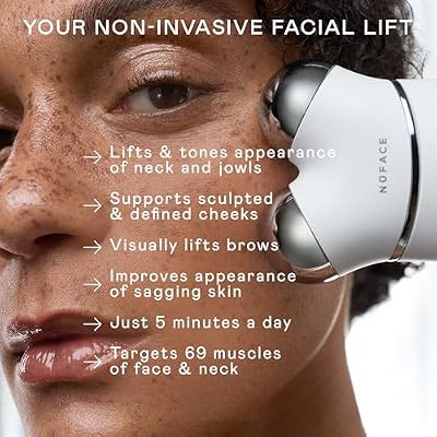 NUFACE Trinity+ Microcurrent Facial Device Kit, FDA-Cleared - Face Sculpting Tool, Skin Tightening Massager & Face Lift Device, Supports Lymphatic Drainage, 3 Frequencies, Activator Gel, Sandy Rose