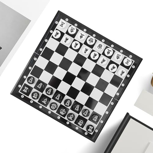 Juego de ajedrez para la bandeja de ajedrez plegable - juegos de mesa - ideal para desplazarse a casa sobre mesa para el aprendizaje al aire libre y las noches