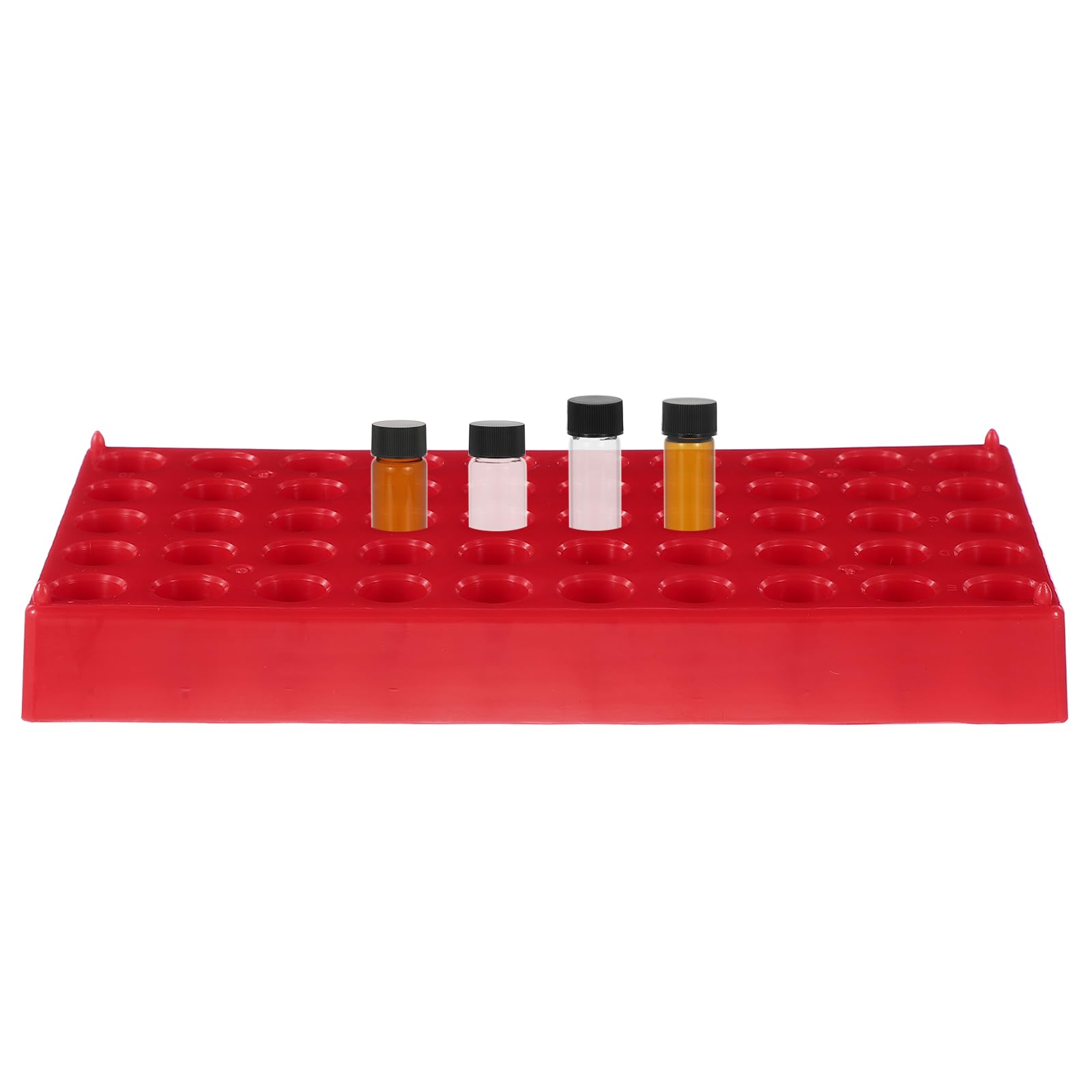 PATIKIL Soporte para Viales de 2ml para Autosamplers, 3 Bandejas Apilables de 50 Pocillos, Rojo