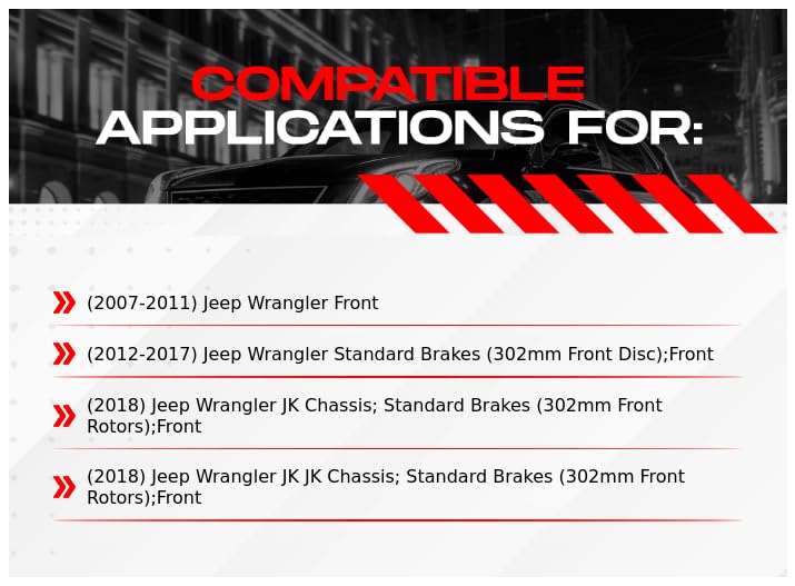 Image of R1 Concepts Front Brake Kit Fits 2007-2018 Jeep Wrangler| Ceramic Pads, Drilled Slotted Rotors| Hardware| 11.9 inch Front