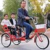 Adult Tricycle with 20 inch Wheels, Folding Frame, Comfortable Rear Seats, Double Chain for Two Kids - 3 Wheeler Scooter with Large Basket #2