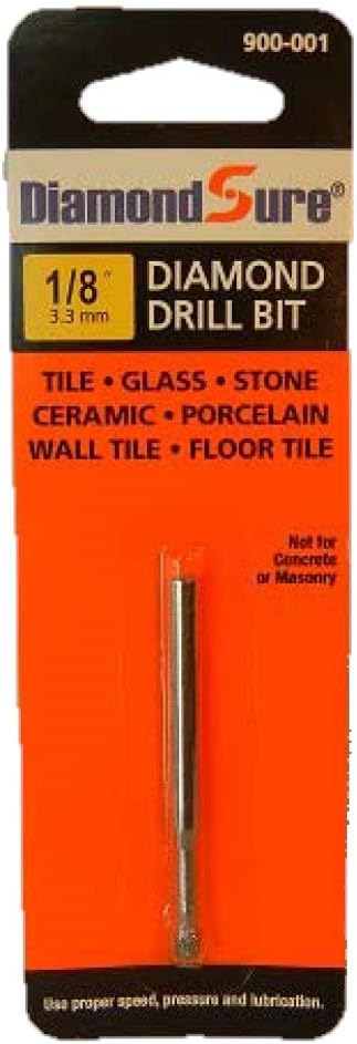 1/8" Inch 3.3 mm DiamondSure Diamond Drill Bit Holes Saw for Glass, Tile, Granite, Ceramic, Porcelain, Stone