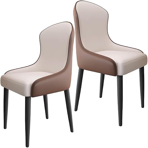 Miniatura 43 de YVYKFZD Leather Dining Chairs, Dining Room Chairs Set of 2/4, Kitchen Chair with Metal Leg and Backrest, Upholstered Comfy Side Chair, for Bedroom