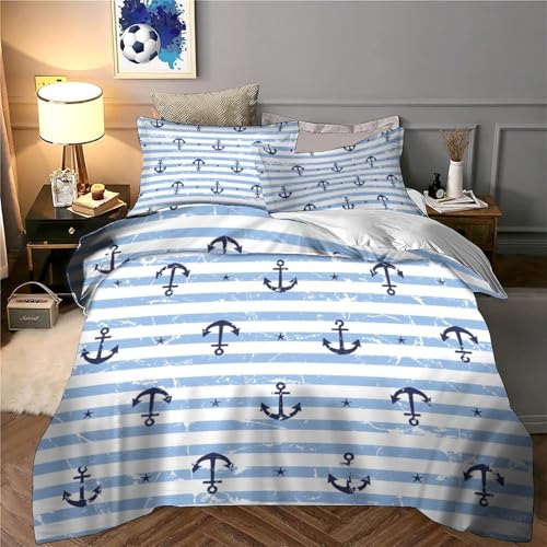 Housse de couette maritime 3D microfibre pour relooker une chambre d'ado sans repassage - 6