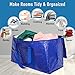 Moving Supplies Extra Large Heavy Duty Packing Bags with Zippers & Strong Carrying Handles, for Moving and Storage Wardrobe Clothes, Blankets, Mattress, Kitchenware Dishes and Glasses (Set of 4)