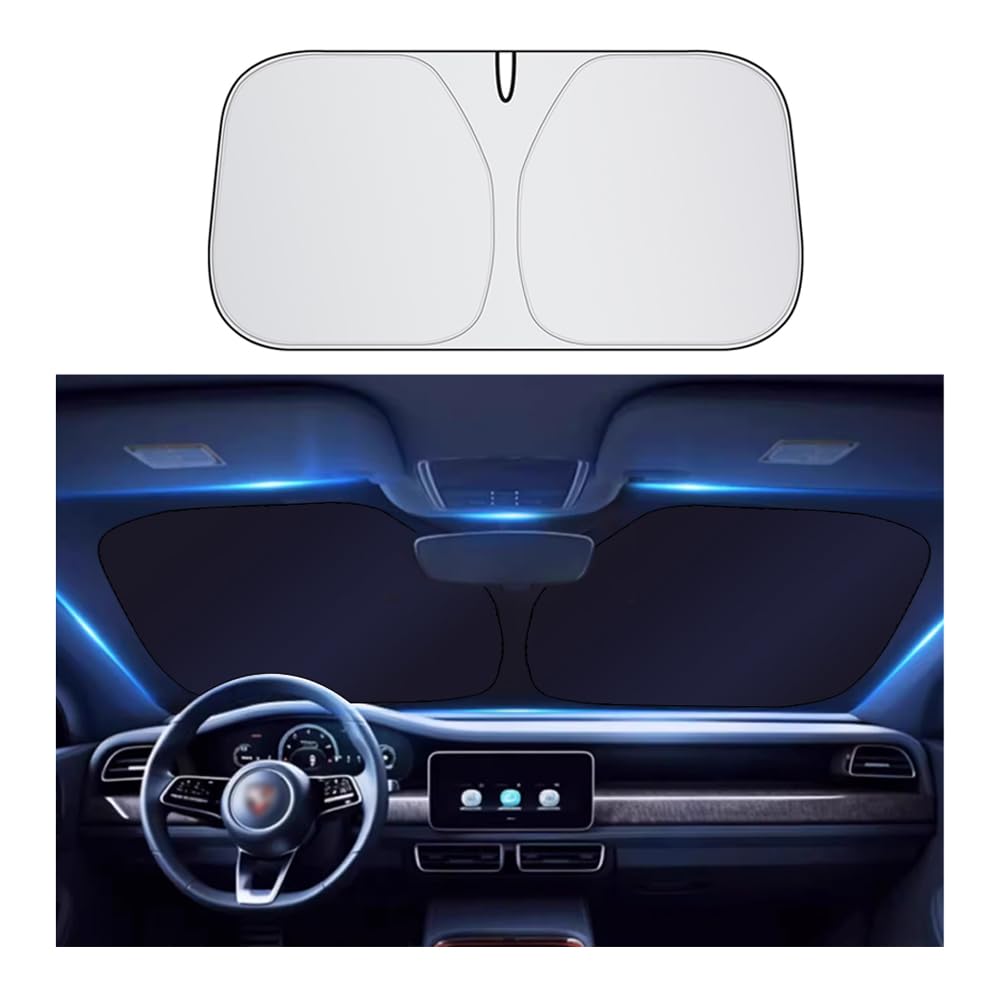 Windshield Sun Shade,Car Window Covers Opening Design Foldable Car Sun Protection,240T Titanium Silver Blocking Strong-Light &UV Protection Car Napping Shades,for Most Cars SUV Truck Car Accessories