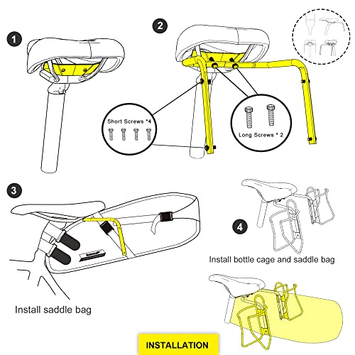 Image of Rhinowalk Bike Seat Bag Stabilizer, Anti-Shake Design with Dual Water Bottle Cage Mounts, Fits Most Road & Mountain Bikes