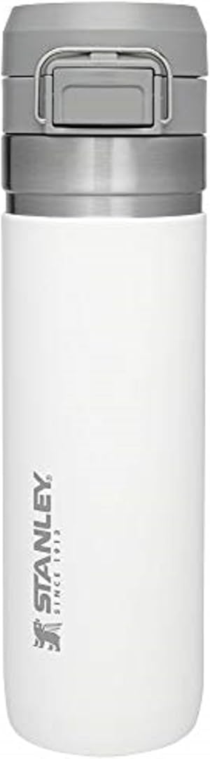 Botella STANLEY Quick Flip GO, 24 oz, Polar | Tapa con botón | Compacta para viajes y deportes | Botella de agua a prueba de fugas | Acero inoxidable aislado | Libre de BPA