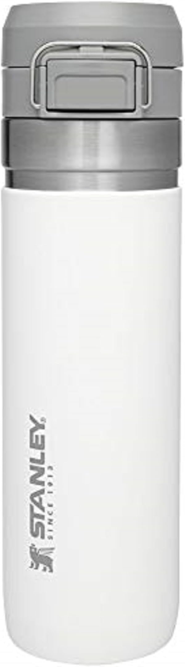 Botella STANLEY Quick Flip GO, 24 oz, Polar | Tapa con botón | Compacta para viajes y deportes | Botella de agua a prueba de fugas | Acero inoxidable aislado | Libre de BPA