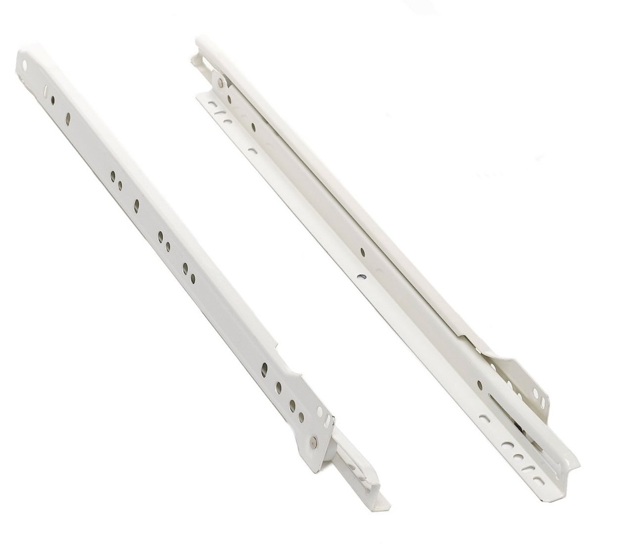 Onestopdiy.com Cream Pair Of Drawer Slides Bottom Fix Runners 450Mm