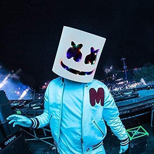 Rwsefk Halloween Led Dj Mask - Music Festival Halloween Party Costumes Cosplay Light Up Full Head Mask,For Festival Cosplay Halloween Costume Masquerade Parties,Carnival,Gift thumb #3