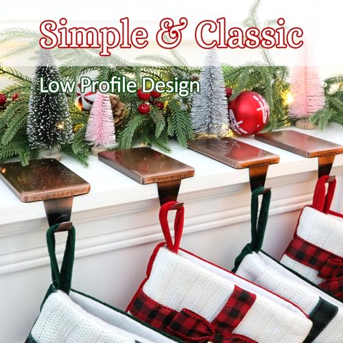 image for HMASYO Christmas Stocking Holders for Mantle Set of 2, Heavy Duty Iron