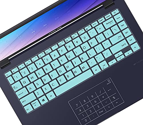 Keyboard Cover Skin For Asus E410 L410 L410Ma-Db02 14 Inch, Asus Vivobook S14 S433 S433Ea S433Fl S433Fa S435 S435Ea M433/Vivobook Flip 14 Tm420/Vivobook 14 M413 X413 K413,Asus Zenbook 14 Cover-Mint #TOP20