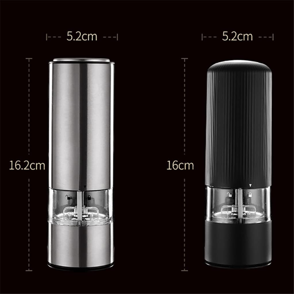 Electric Automatic Mill Pepper and Salt Grinder LED Light Peper Spice Grinders Seasoning Grinding Mill Kitchen Cooking Tools(D)